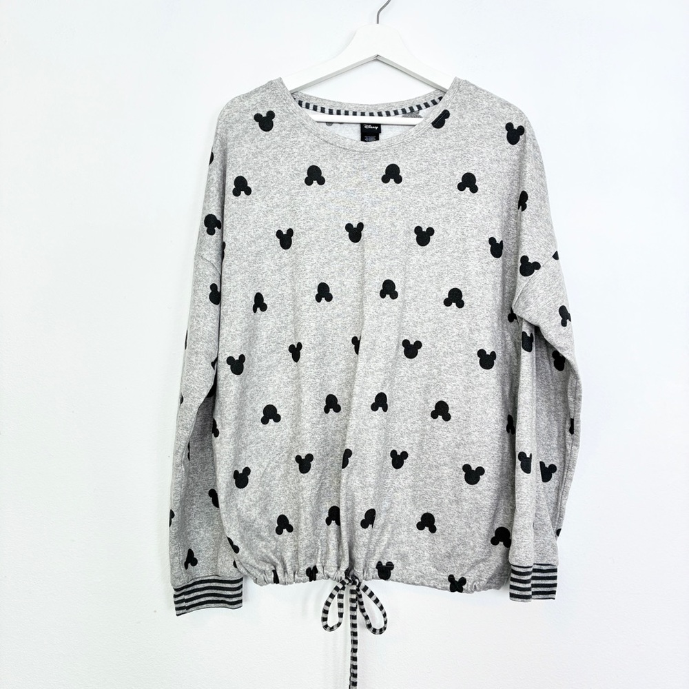 Disney x Costco Gray Mickey Mouse ears loungewear sweater size large